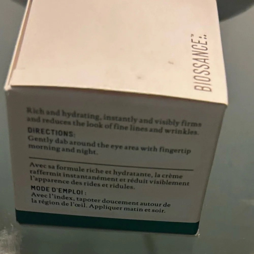 BIOSSANCE Squalane + Marine Algae Eye Cream 15ml NEW IN BOX Firms Smooths NIB